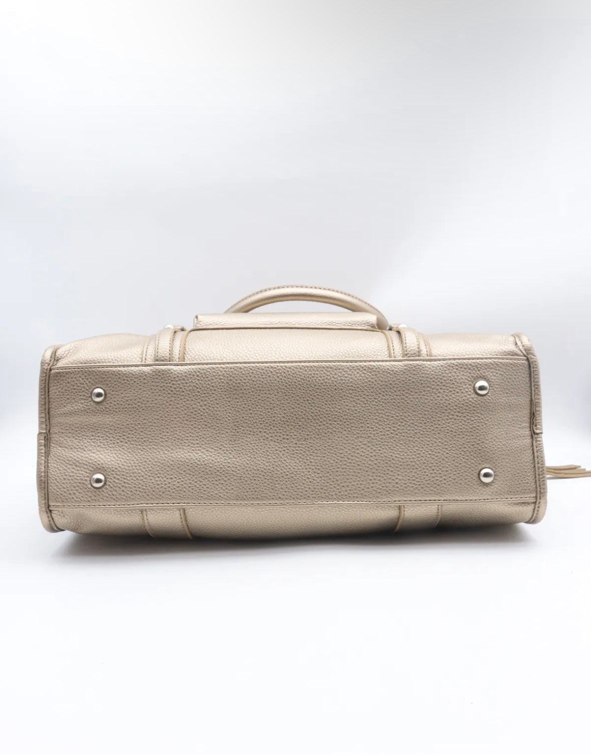 Sac taupe métal doré tendance chic et stylé grand format