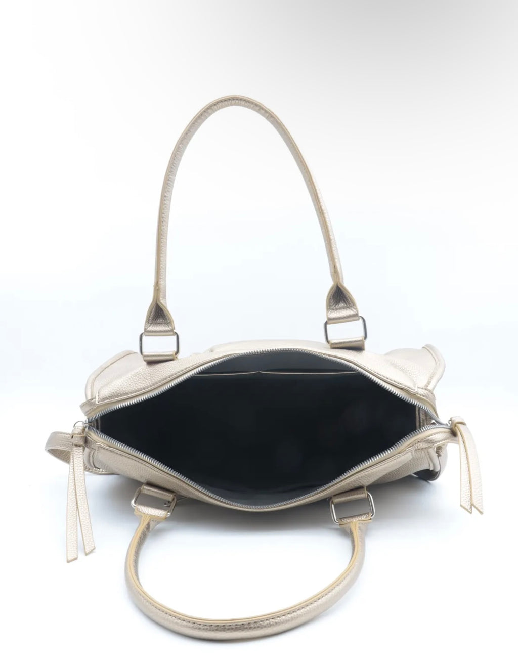 Sac cabas taupe métal Flora & Co Elona – grand format A4, neuf ✨