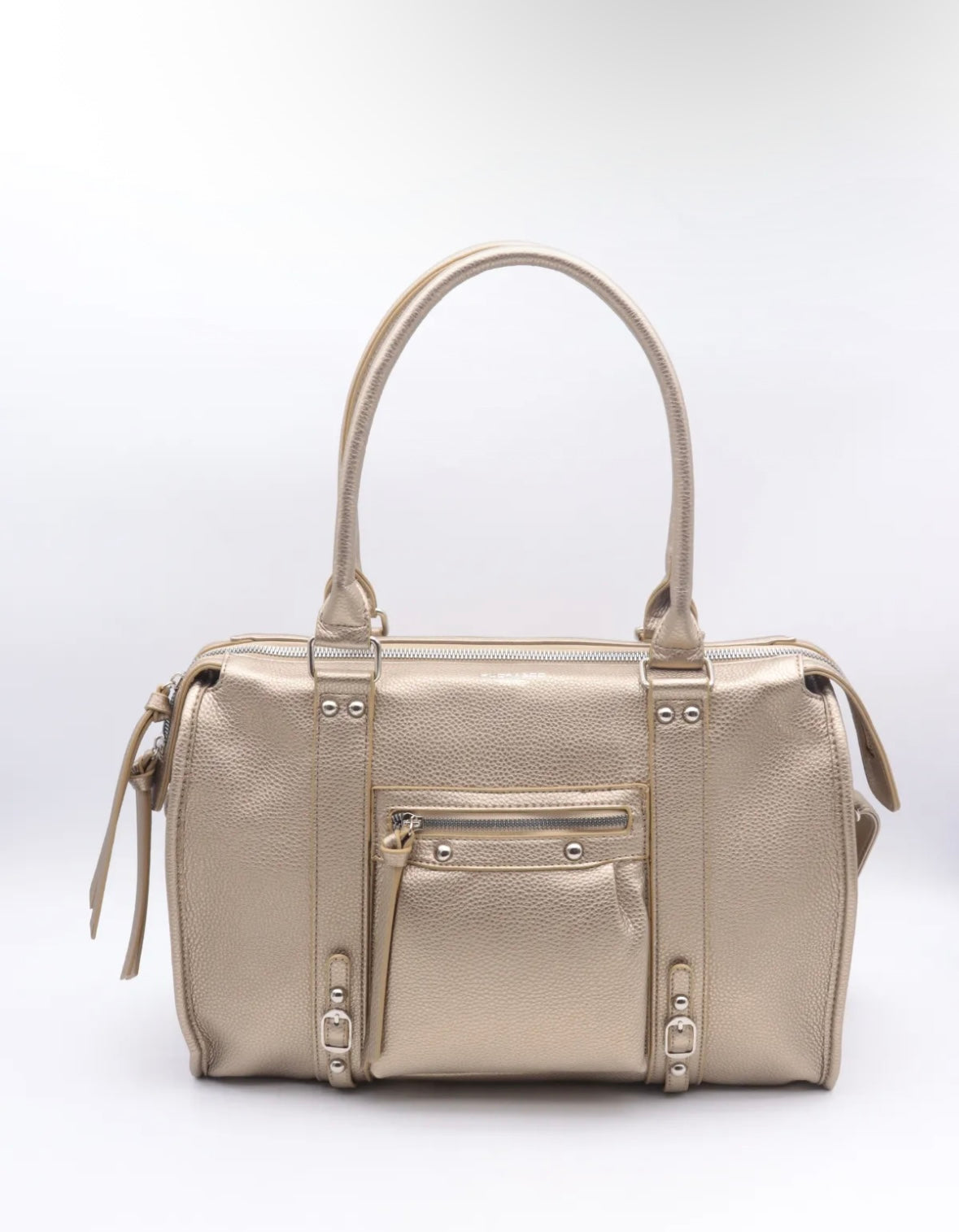Sac taupe métal doré tendance chic et stylé grand format