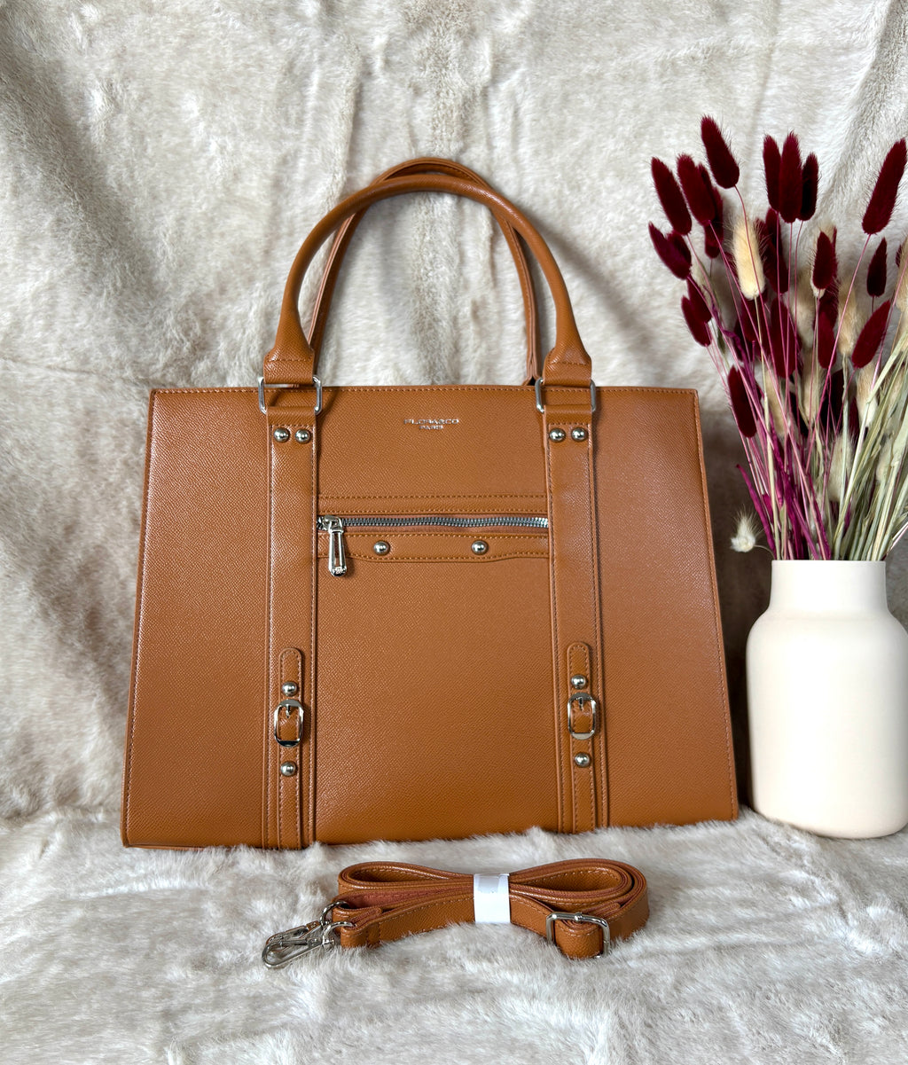 Sac camel cabas Flora & Co neuf avec étiquette – élégant fonctionnel tendance intemporel