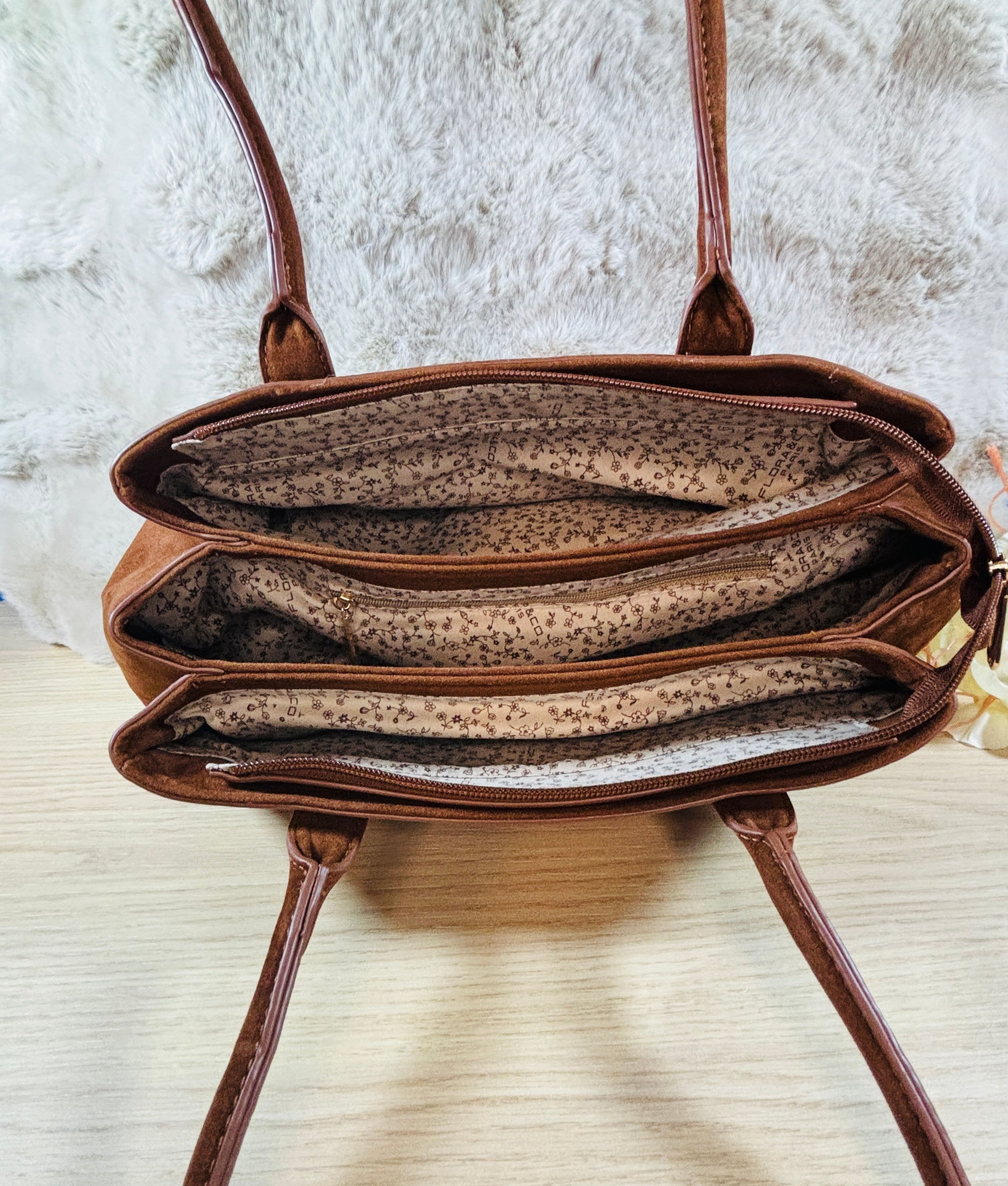 Sac camel suédine effet daim neuf bijou inclus