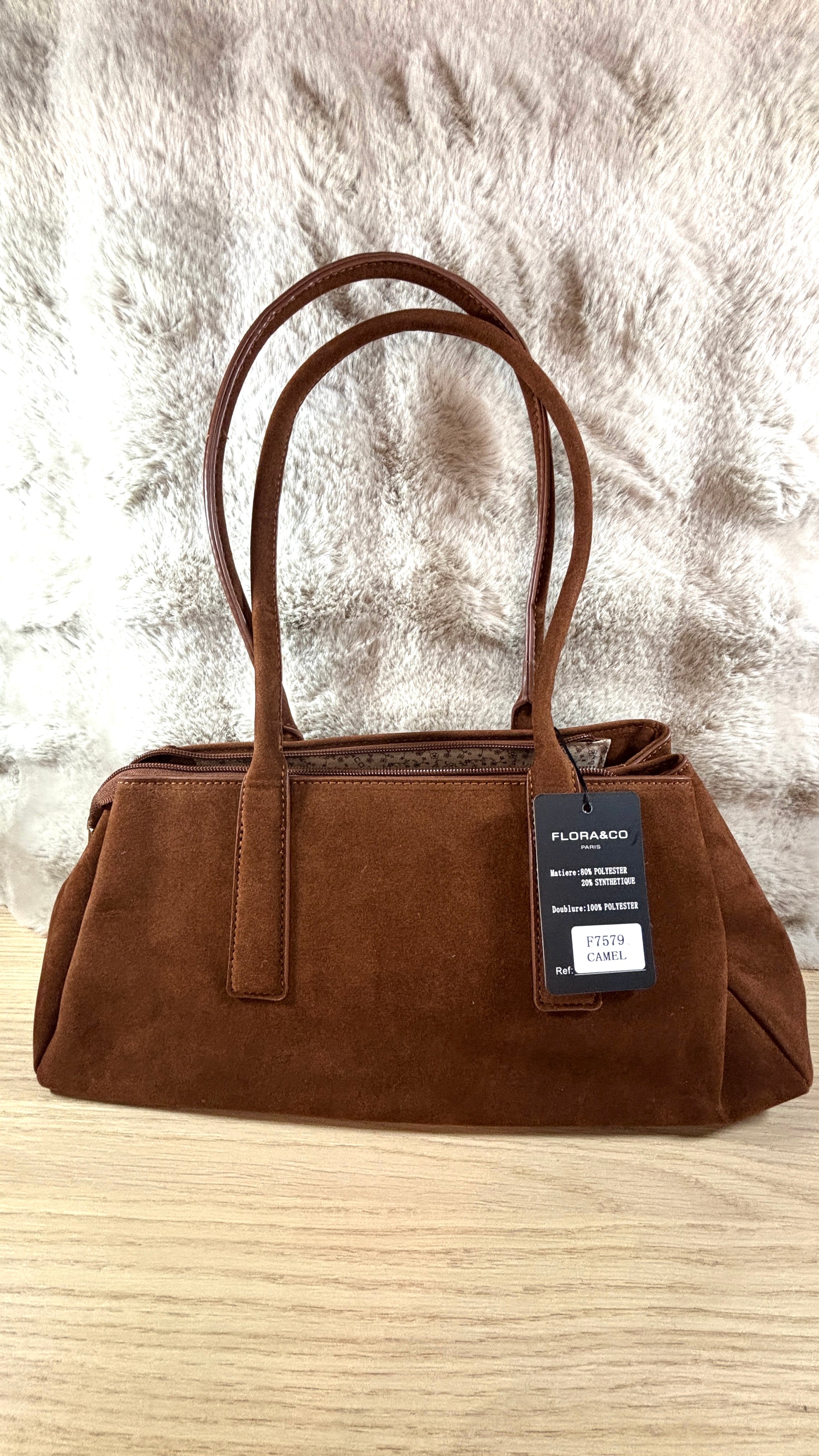 Sac camel suédine effet daim neuf bijou inclus