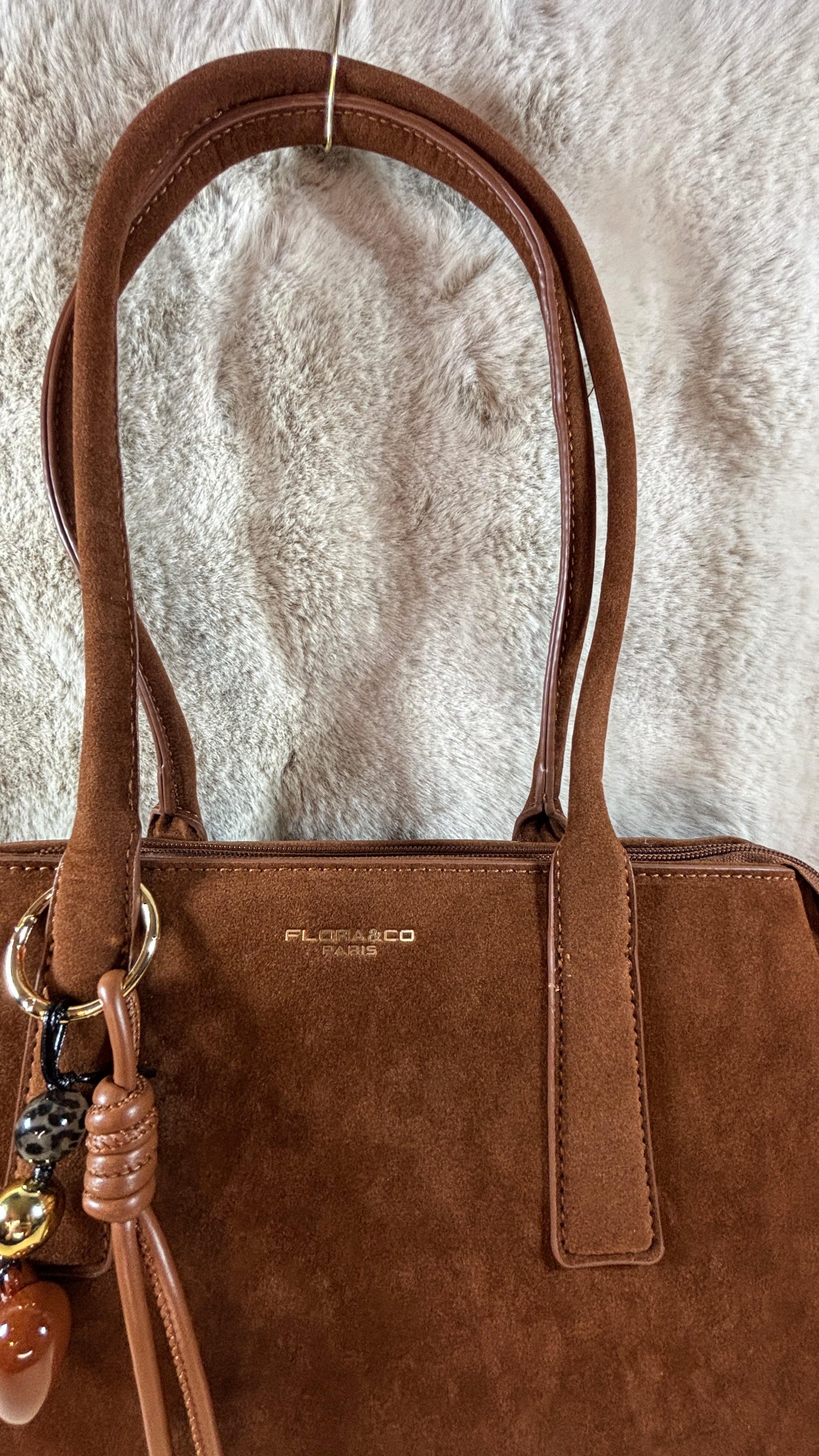 Sac camel suédine effet daim neuf bijou inclus