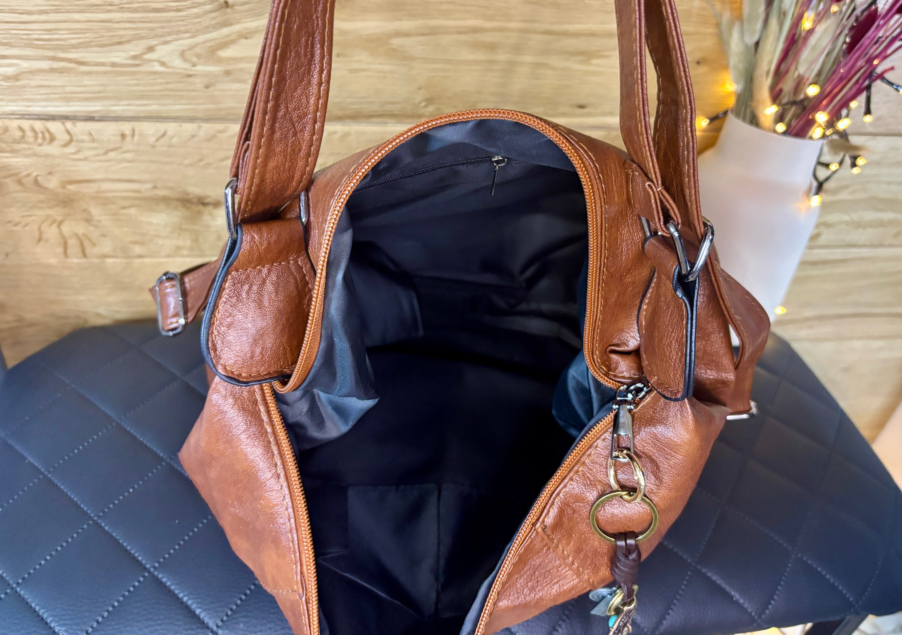 Sac à main marron convertible en sac à dos grande capacité neuf