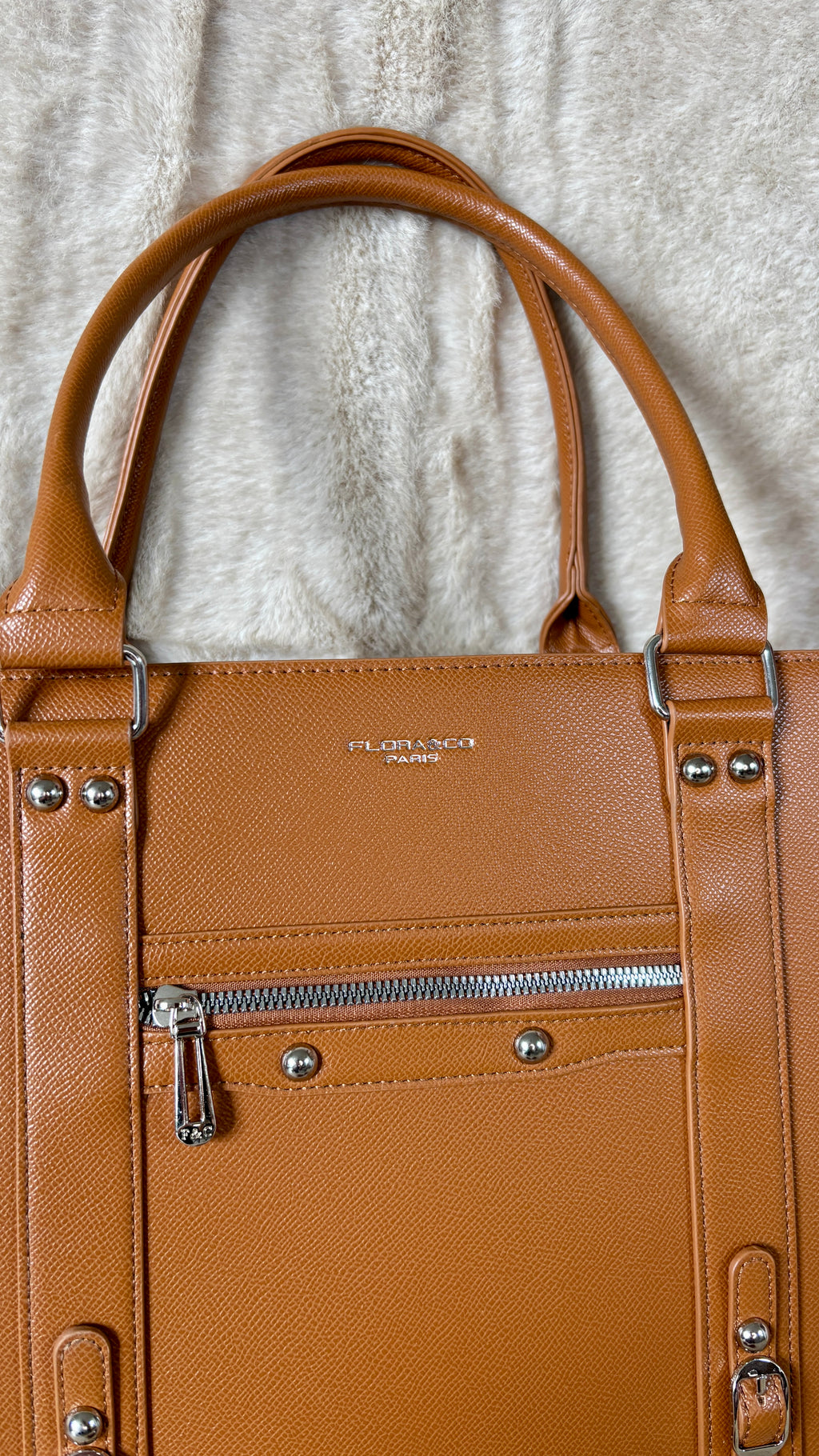 Sac camel cabas Flora & Co neuf avec étiquette – élégant fonctionnel tendance intemporel