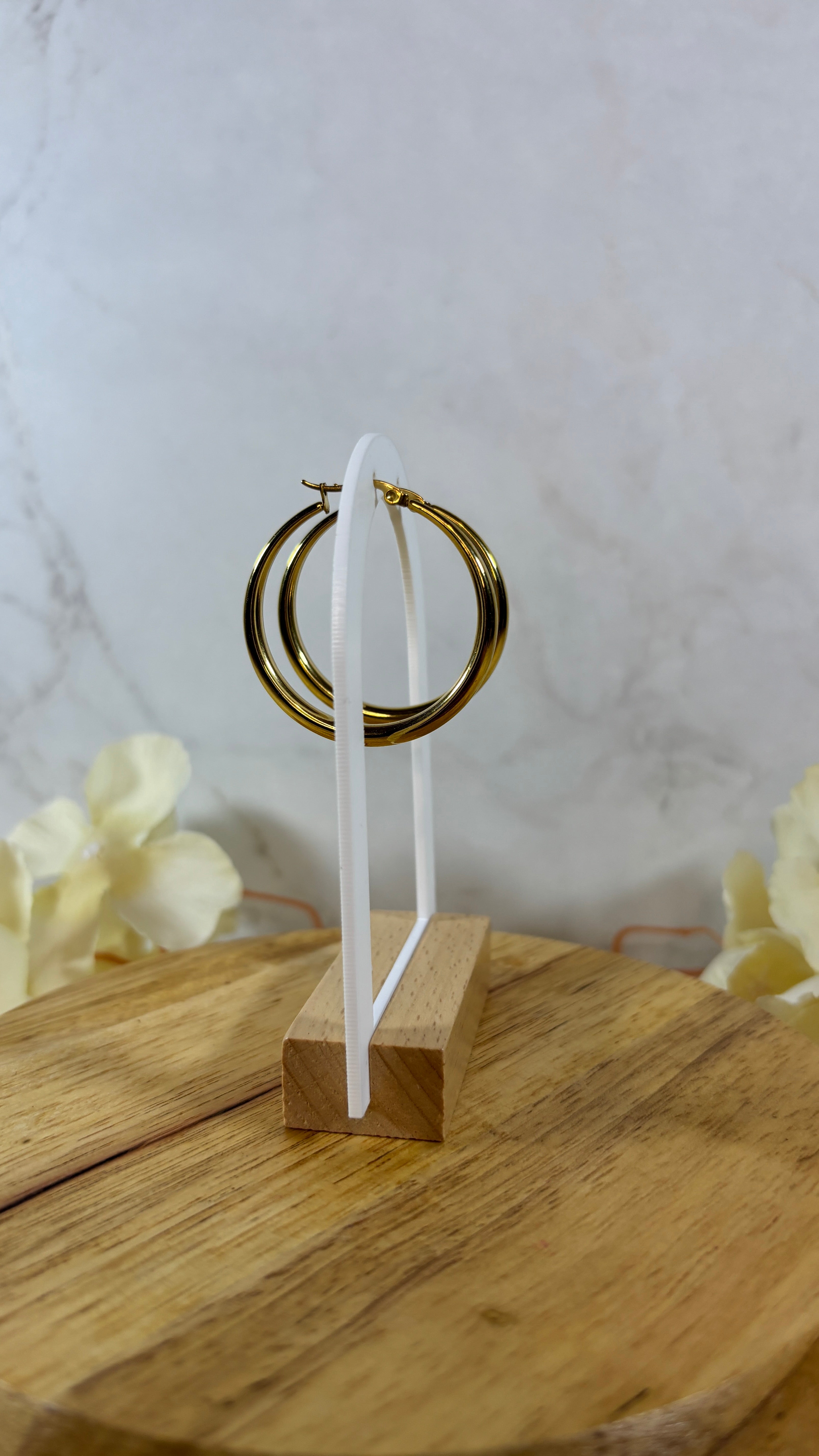 Créoles dorées en acier inoxydable 316 – boucles d’oreilles chic, intemporelles et hypoallergéniques