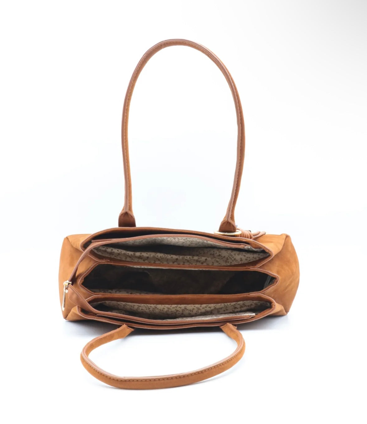 Sac baguette Camel, aspect daim pratique, tendance