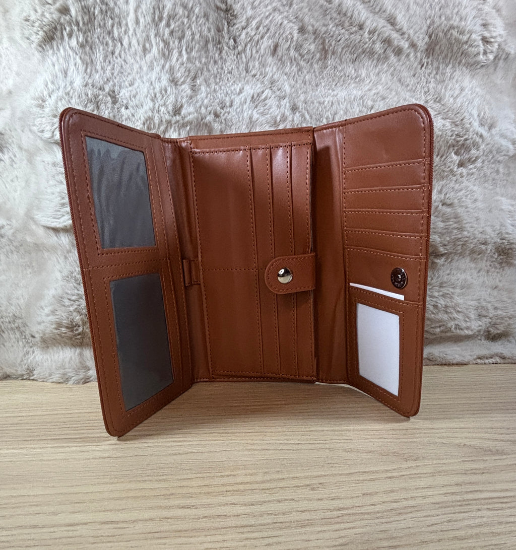 Portefeuille porte-chéquier marron pratique & élégant neuf