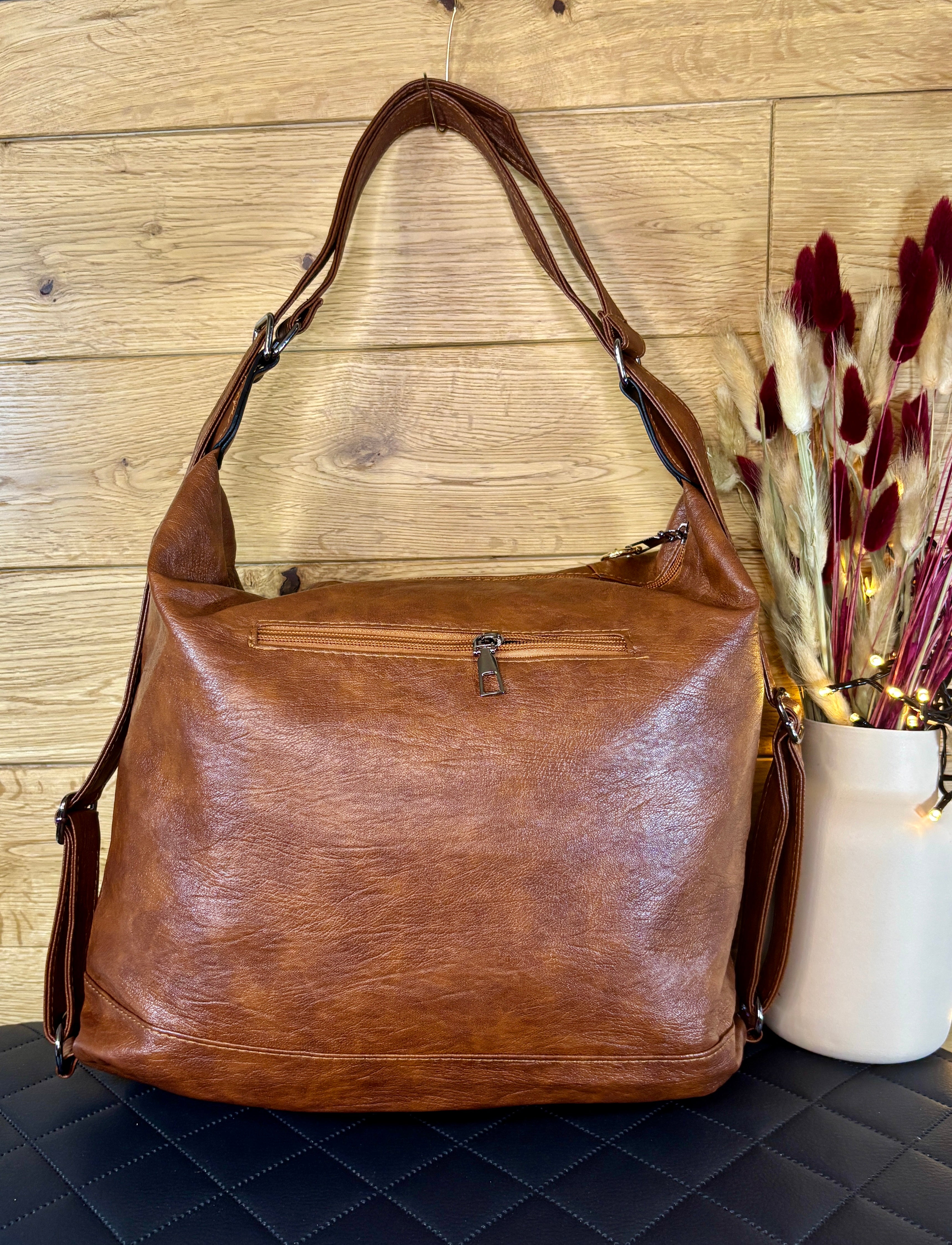 Sac à main marron convertible en sac à dos grande capacité neuf