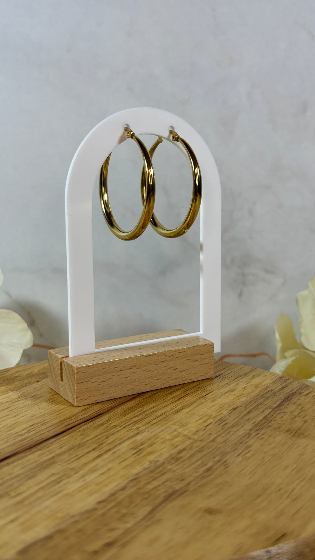 Créoles dorées en acier inoxydable 316 – boucles d’oreilles chic, intemporelles et hypoallergéniques