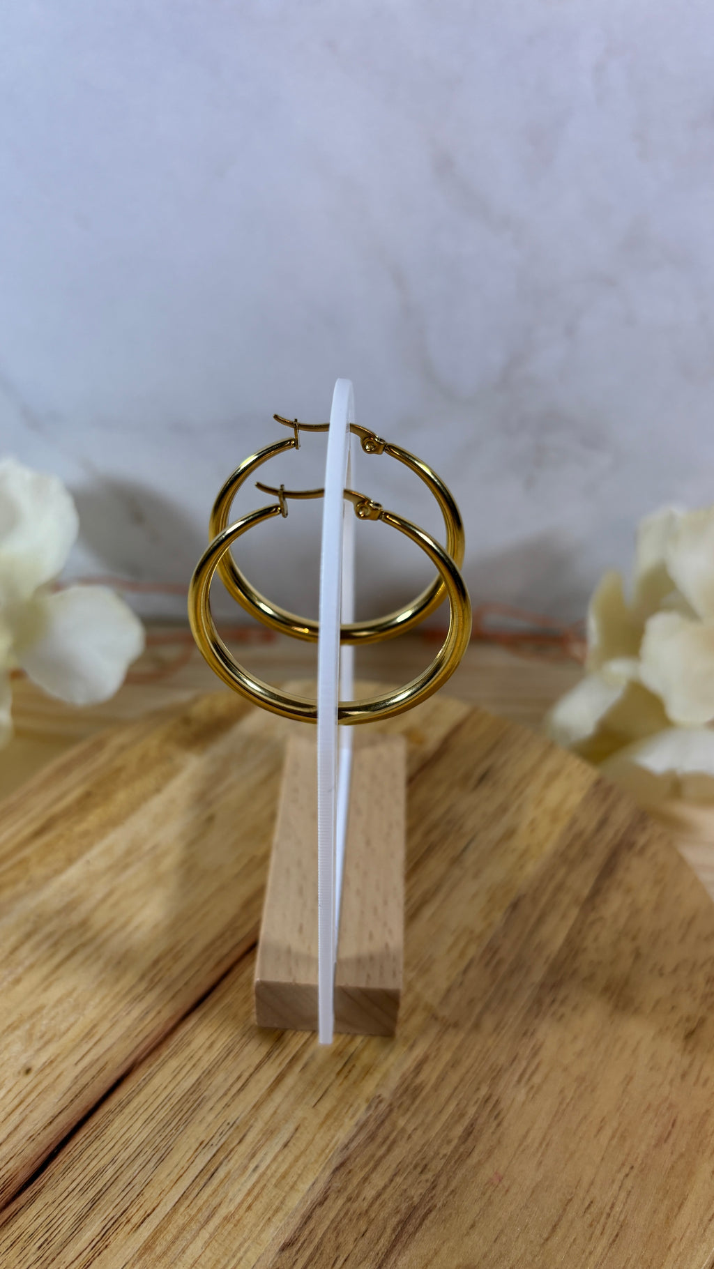 Créoles dorées en acier inoxydable 316 – boucles d’oreilles chic, intemporelles et hypoallergéniques