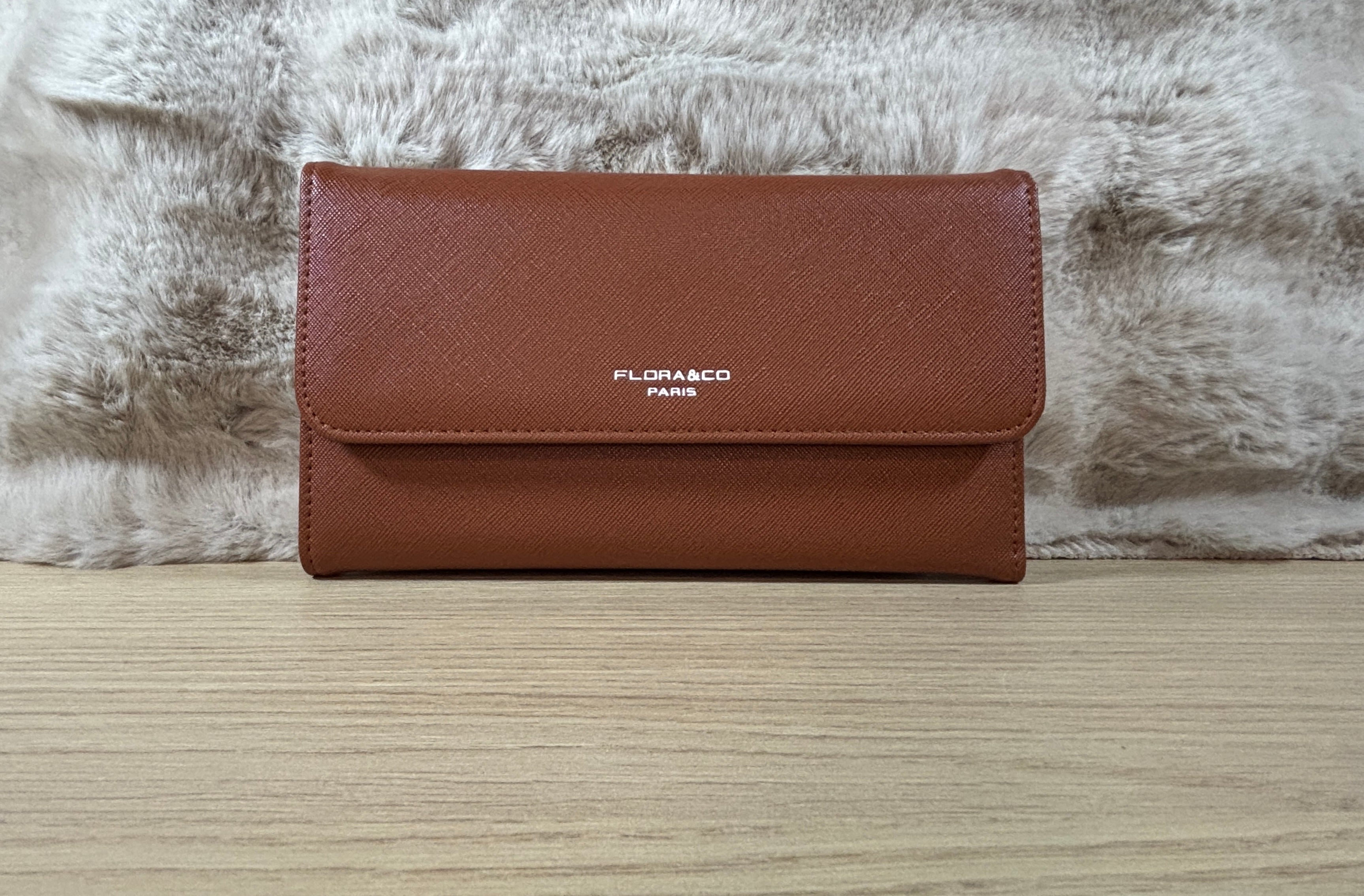 Portefeuille porte-chéquier marron pratique & élégant neuf