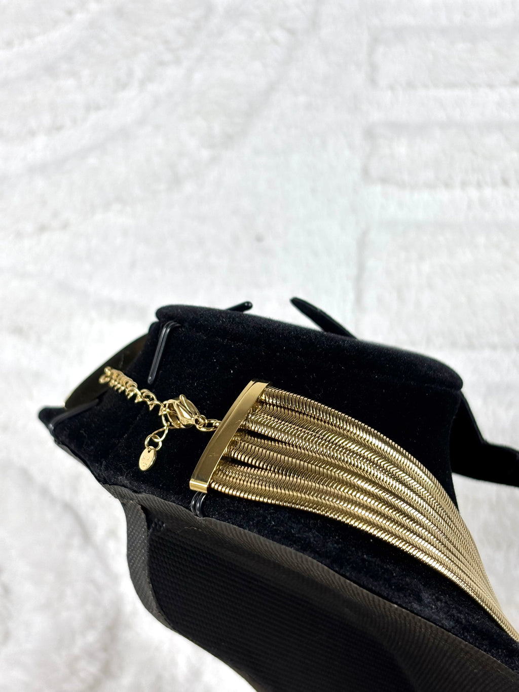 Parure bijoux acier inoxydable doré collier multi-rangs + créoles chic