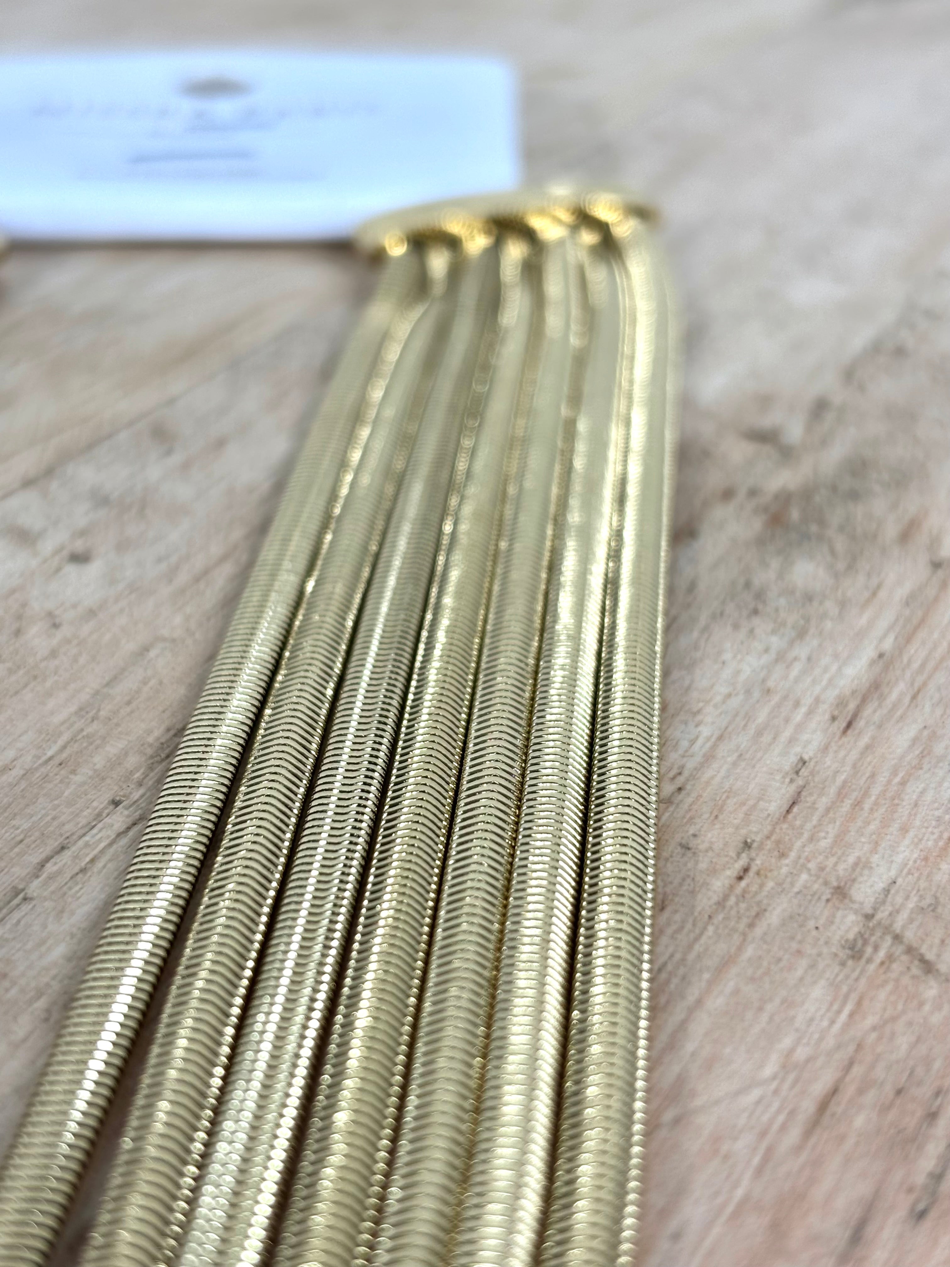 Parure bijoux acier inoxydable doré collier multi-rangs + créoles chic