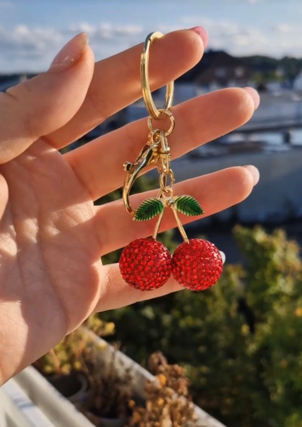 Porte-clés cerises 🍒 à strass