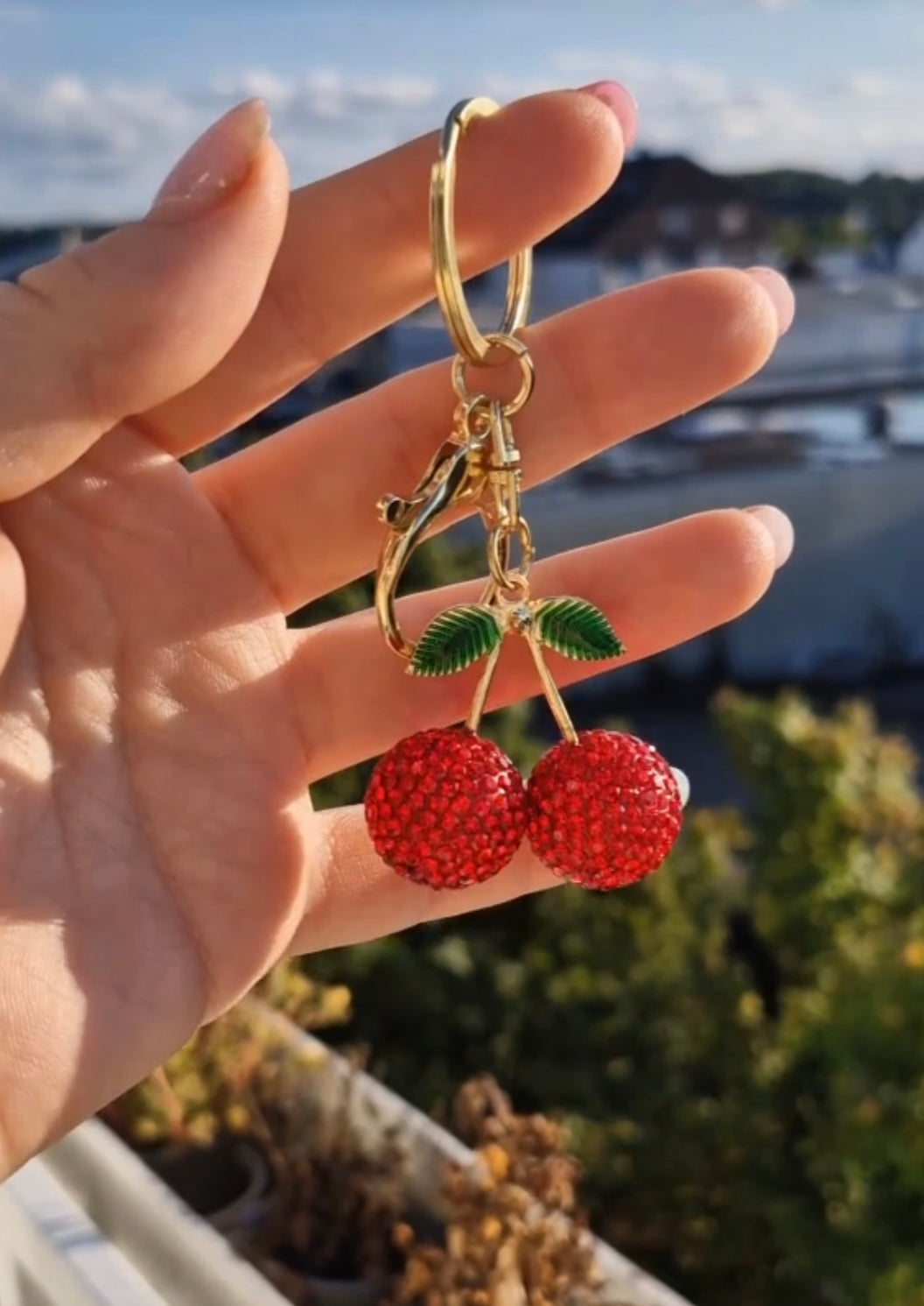 Porte-clés cerises 🍒 à strass